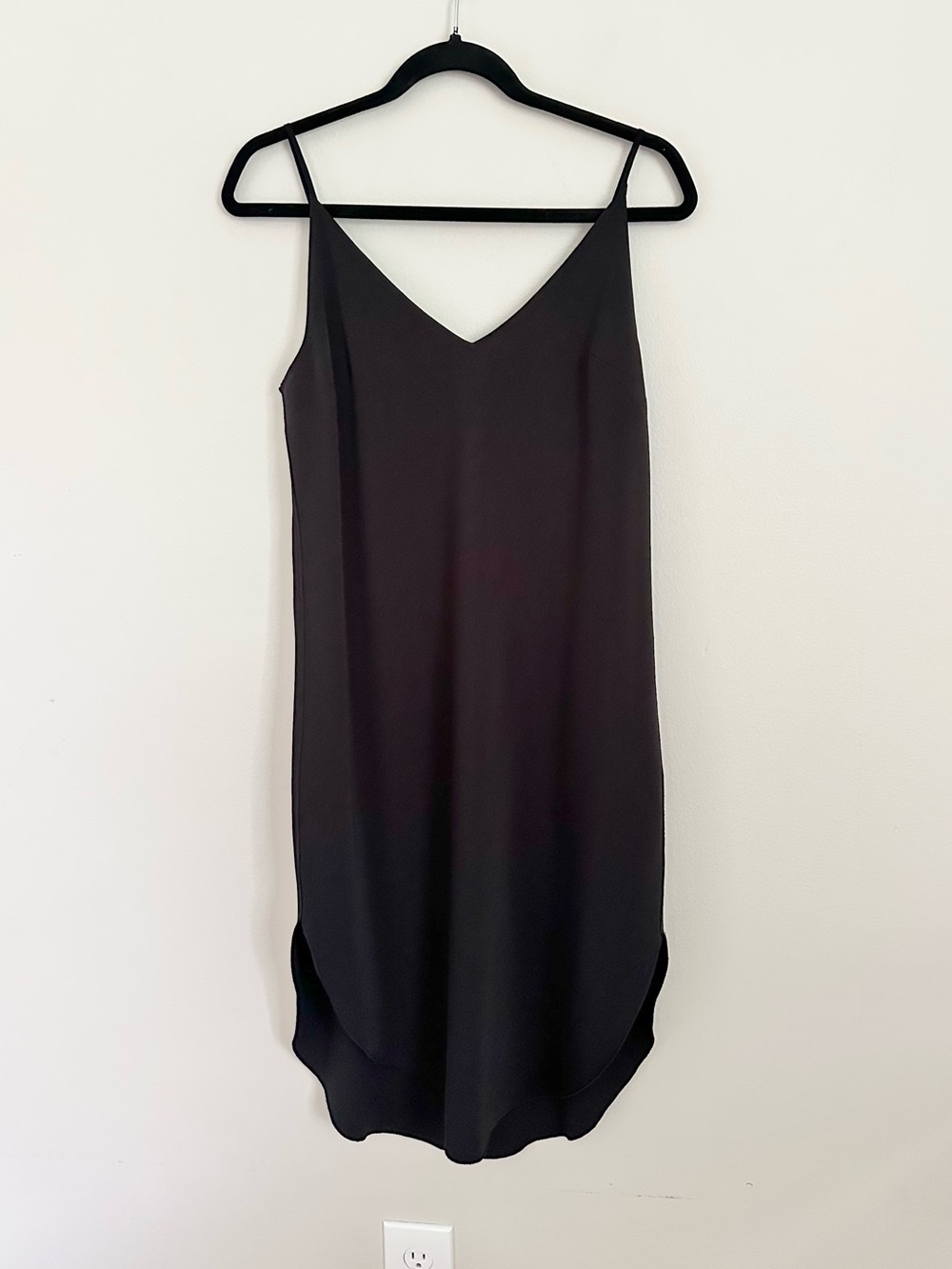 Gentle Fawn Black Slip Dress XS Adjustable Straps Minimalist LBD Date Night Y2K